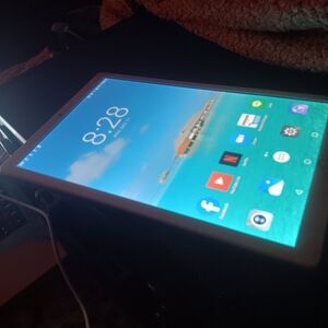 Sleek White Tablet with Silver Accents